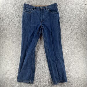 Duluth Trading Co Mens Straight Blue Jeans Denim Ballroom Double Flex 36x32